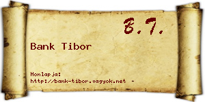 Bank Tibor névjegykártya
